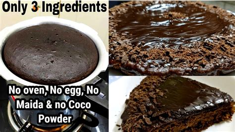 Chocolate Cake Only 3 Ingredients In Lock Down Without Egg Oven Maida