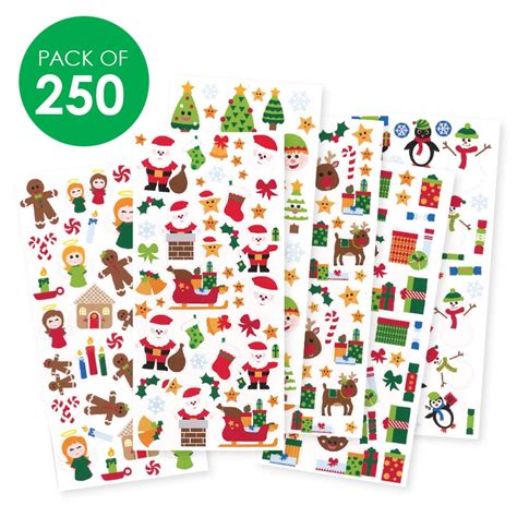 Christmas Stickers Pack Of 250 Paper Activities Cleverpatch Art