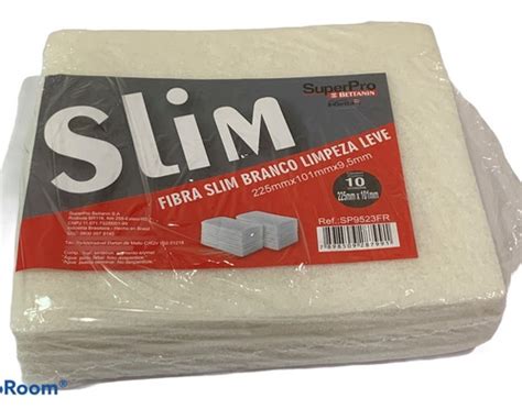 10 Fibra Esponja Macia Limpeza Leve Branca Slim Superpro LimpShop