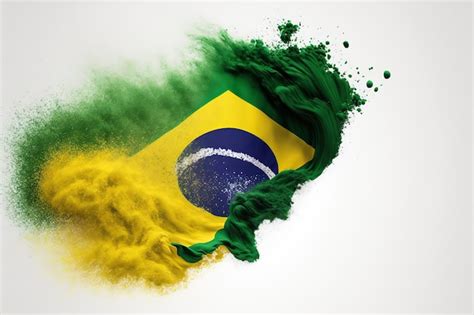 Una Bandera Verde Y Amarilla Con La Palabra Brasil Foto Premium