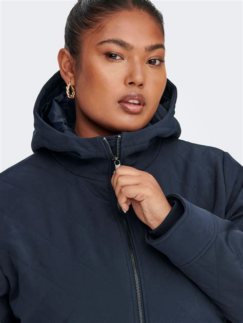 Curvy Quilted Jacket Dark Blue Only®