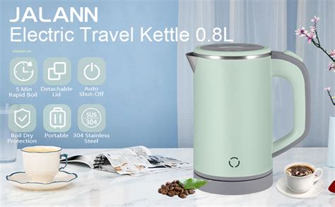 Travel Kettle Small 800ml Stainless Steel Electric Kettles Compact