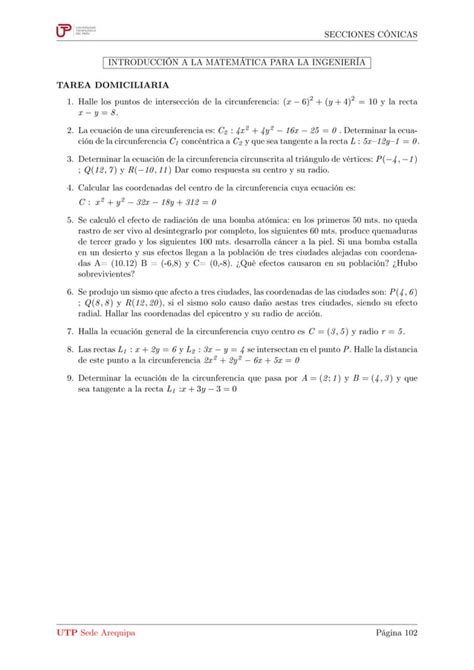 Secciones Conicas Y Circunferencia PDF