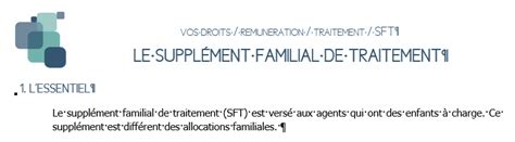 Le Suppl Ment Familial De Traitement Sft Unsa Ducation