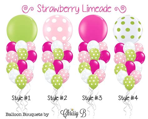 Hot Pink And Lime Green Giant Balloon Bouquet Strawberry