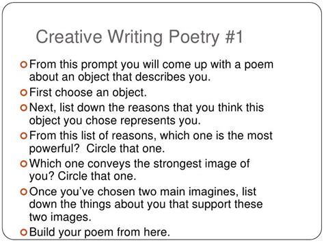 Creative Writing Poetry Prompts