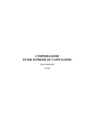 Calaméo Lénine l impérialisme stade suprême du capitalisme 1916