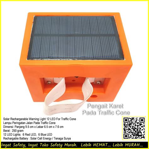 Warning Light Solarcell Traffic Cone Lampu Kerucut Jalan Led Solar