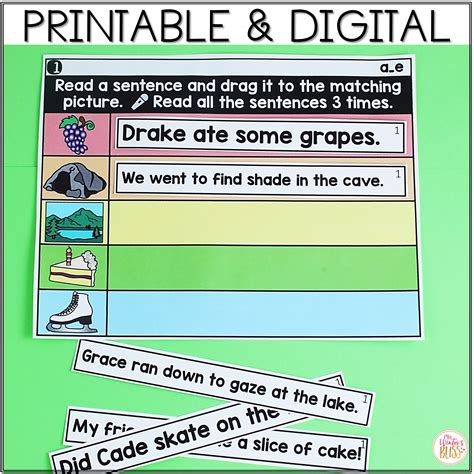 Digital Printable Phonics Long Vowel Phonics Sentences For Distance