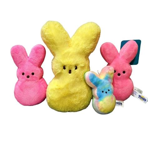 Just Born Toys 4 Just Born Marshmallow Peeps Stuffed Plush Bunny