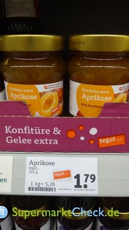 tegut Konfitüre extra Aprikose Preis Angebote Kalorien