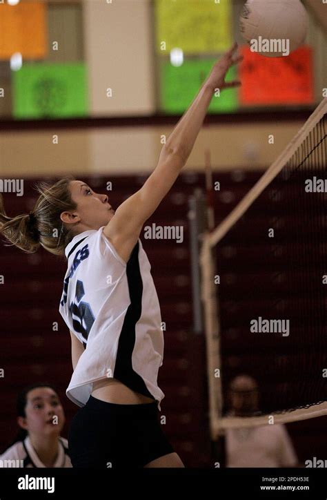 Nome's Christiana Blandford returns the ball during a state small school's volley ball ...