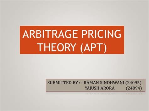 Arbitrage Pricing Theory Pptx