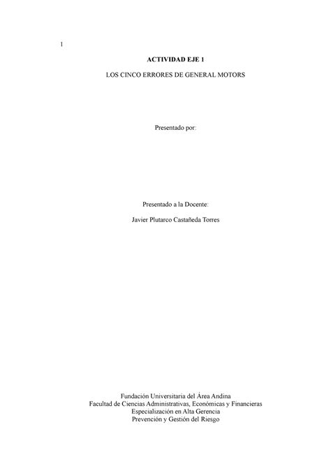 Actividad Eje 1 Prevencion Y Gestion Del Riesgo ACTIVIDAD EJE 1 LOS