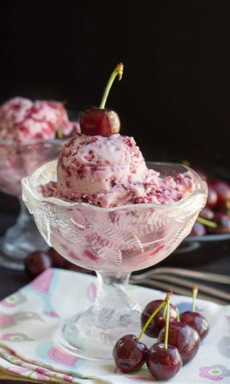 Quick & Easy Homemade Cherry Ice Cream - A simple no churn recipe