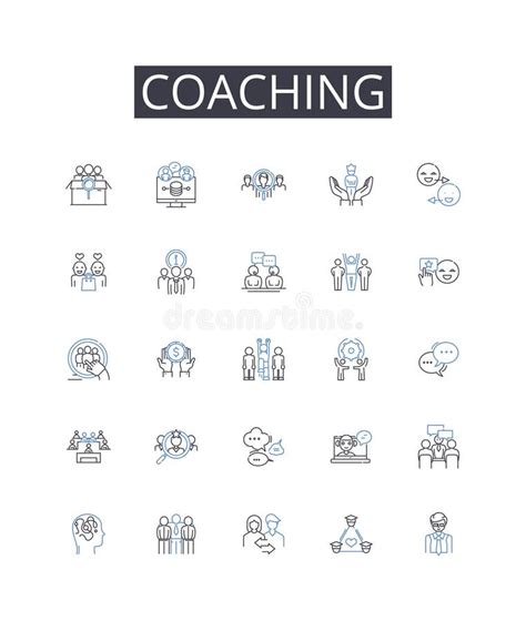 Coaching Line Icons Collection Metaphor Allegory Iconography