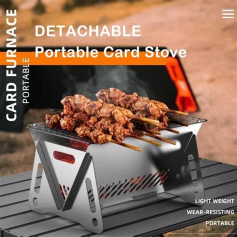 STUFA PIEGHEVOLE PER Barbecue In Acciaio Inox Per Barbecue A Carbone