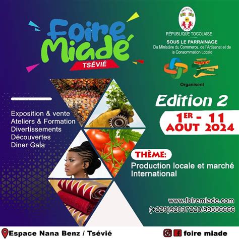 Togo la 2e édition de la Foire Miadé sera officiellement lancée ce