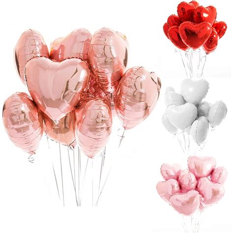 Pi Ces Pouces Or Rose Amour Coeur Ballons En Aluminium Ballon