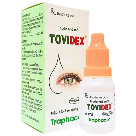 Thuốc nhỏ mắt Tovidex Traphaco điều trị trường hợp mắt bị viêm 6ml