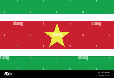 Bandera nacional de Suriname en proporciones exactas Ilustración