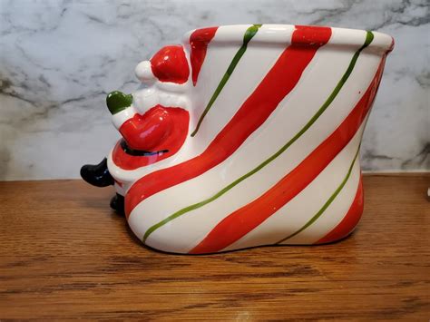 Santa Claus Boot Planter Christmas Decoration 1960s Made Etsy