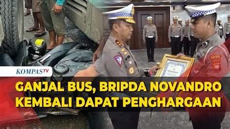 Bripda Novandro Polisi Yang Ganjal Bus Pakai Motor Dapat Apresiasi Dari