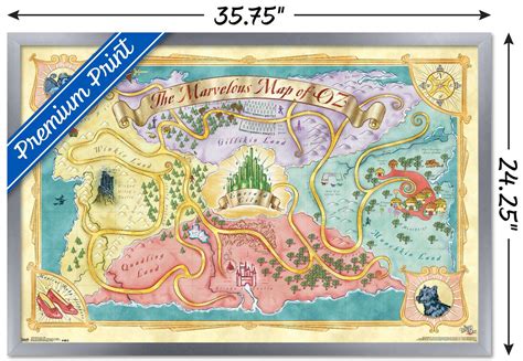 The Wizard Of Oz Map Poster Ebay