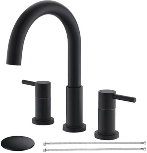 Kes Black Bathroom Faucet Widespread 3 Hole Faucets Sink Faucet Vanity Faucets Modern 8 Inch 2