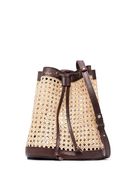 Bembien Two Tone Woven Bucket Bag In Natural Lyst