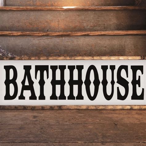 Bathhouse Wood Sign Western Decor Western Bathroom Sign Etsy