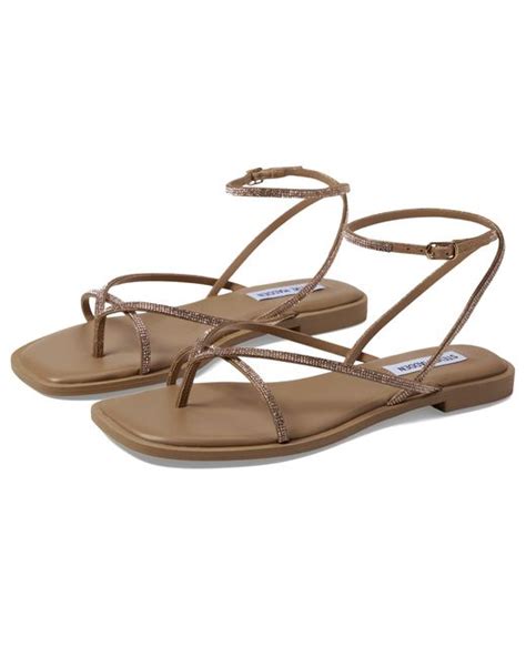 Steve Madden Agree R Flat Sandal In Metallic Lyst