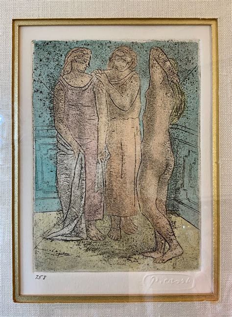 The Three Graces Pablo Picasso Etching In Apf Frame Collectors Guild 758 C 1986 4672994800