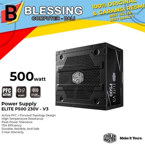 Jual Power Supply Cooler Master 500w Elite V3 P500 Psu 500w Elite