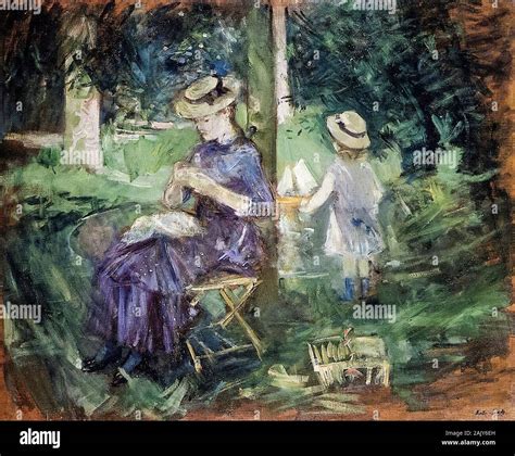 Berthe Morisot Femme Et Enfant Dans Un Jardin Peinture 1883 1884