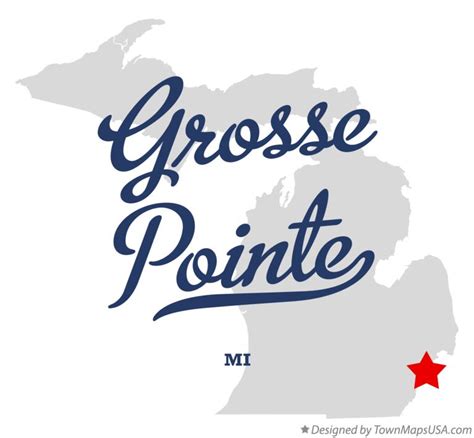 Map of Grosse Pointe, MI, Michigan