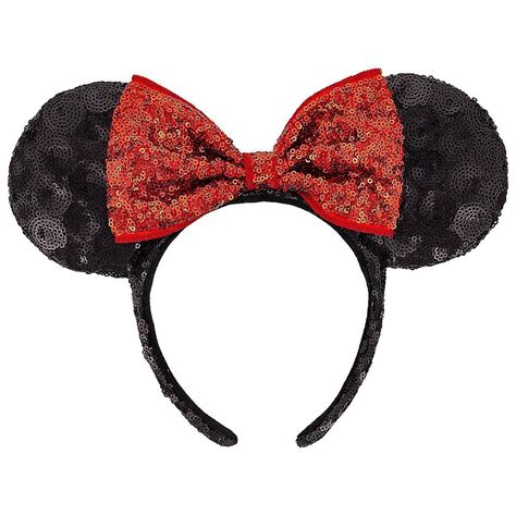 Disney Parks Minnie Mouse Red And Black Sequin Ear Headband Minnie Mouse Ears Headband Minnie