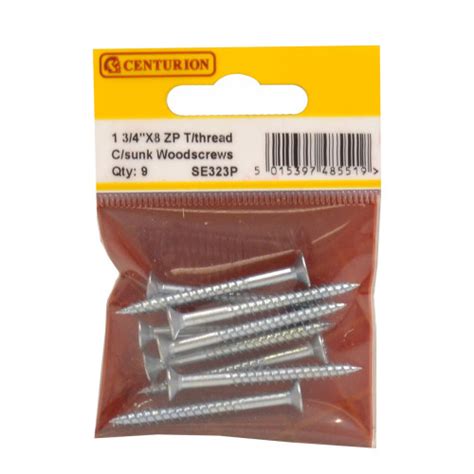 Centurion 1 34 X 8 Zp Cross Recessed Hardened Twin Thread Woodscrews With Countersunk Head