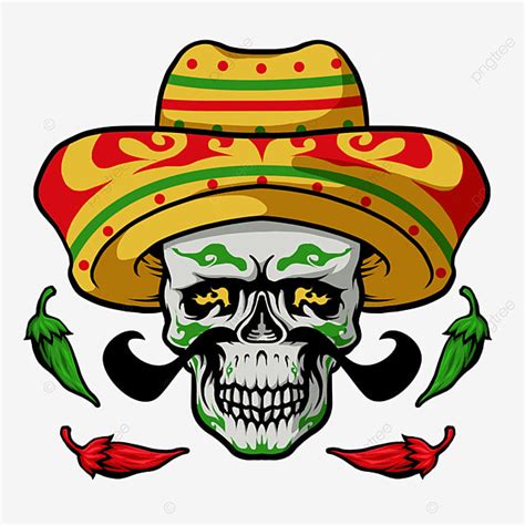 Bigode De Tatuagem De Caveira Mexicana Cinco De Mayo PNG Caveira