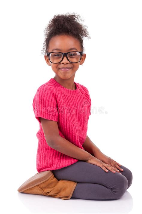 African American Girl Seated On The Floor Stock Image Image Of