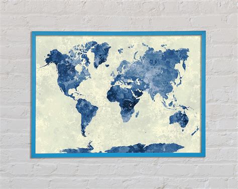 Longshore Tides Map Of The World 4 Single Picture Frame Art Prints