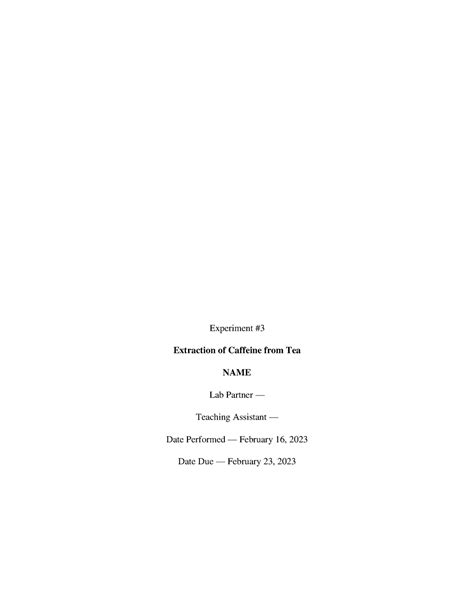 Orgo Lab Lab Report For Organic Chem Experiment Extraction