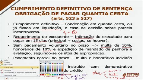 Aula Cumprimento Definitivo De Senten A Obriga O De Pagar Quantia