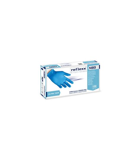 Powder Free Nitrile Gloves Reflexx N80B Gr 3 0 Pack Of 100 Pieces