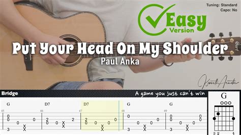 Put Your Head On My Shoulder Paul Anka Fingerstyle Guitar Tab