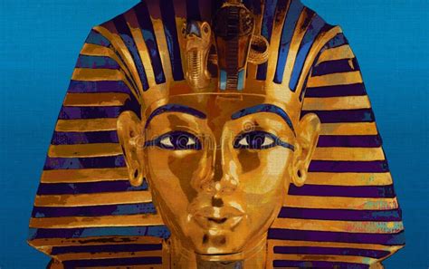 The Mask Of Tutankhamen A Painting Of Egyptian Pharaoh Stock