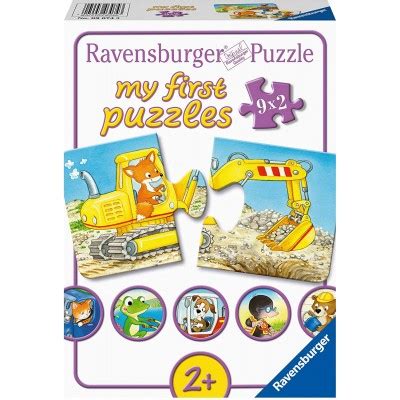 My First Puzzles Tiere Auf Der Baustelle 9x2 Teile Ravensburger