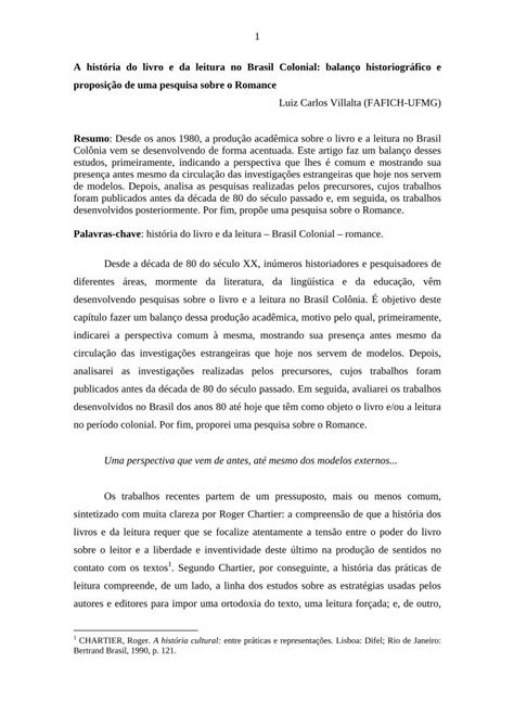 PDF A história do livro e da leitura no Brasil Colonial