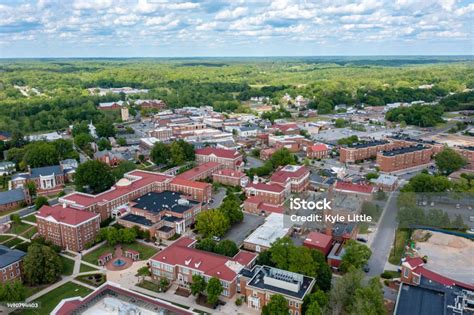 Aerial View Of The Longwood University Campus And Farmville Virginia