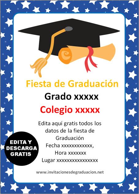 Las Mejores Invitaciones De Graduaci N Primaria Para Editar Gratis